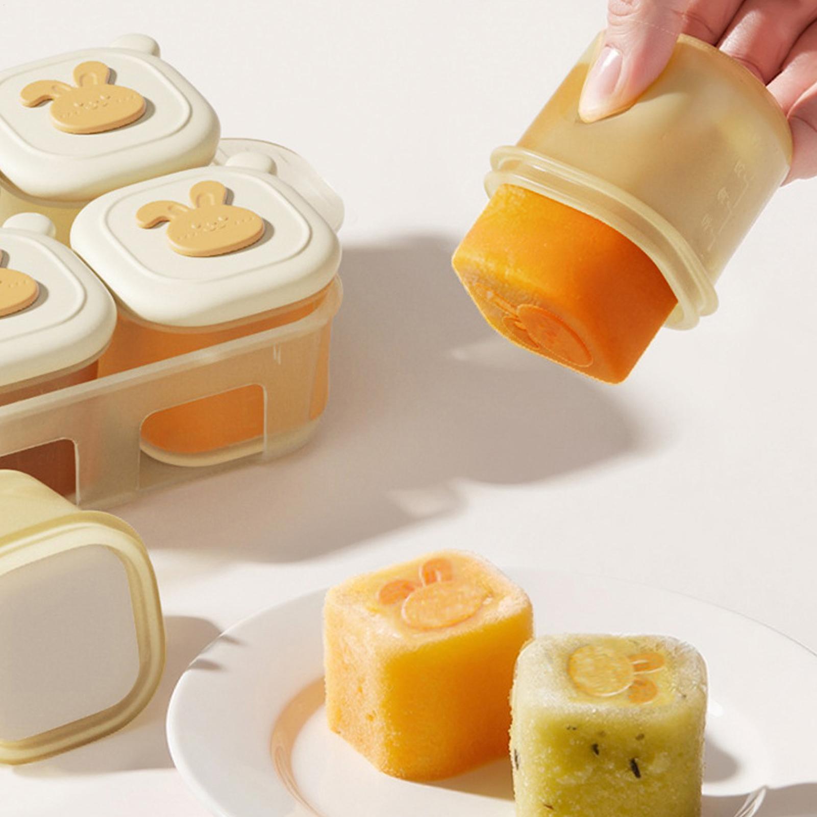 Baby Food Tray - ถาดแช่อาหารทรงลูกบาศก์ ภาชนะใส่โยเกิร์ตสำหรับเด็ก ภาชนะเก็บอาหารสำหรับเด็ก สำหรับพ่อแม่ พี่เลี้ยงเด็ก น้ำนมแม่