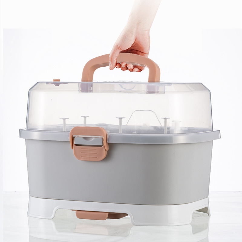 Baby Food Prep Containers - กล่องเก็บขวดนมเด็กแบบพกพา LazyChild ความจุขนาดใหญ่ พร้อมชั้นวางสำหรับระบายน้ำ ภาชนะใส่ภาชนะบนโต๊ะอาหาร อุปกรณ์เตรียมอาหารสำหรับเด็ก