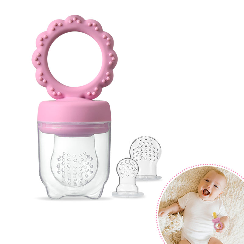 Baby Food Pouches 1 Year Old - ที่ป้อนอาหารเด็ก/ผลไม้แช่แข็ง, ของเล่นกัดสำหรับเด็กอายุ 4 เดือนขึ้นไป, มาพร้อมซิลิโคน 3