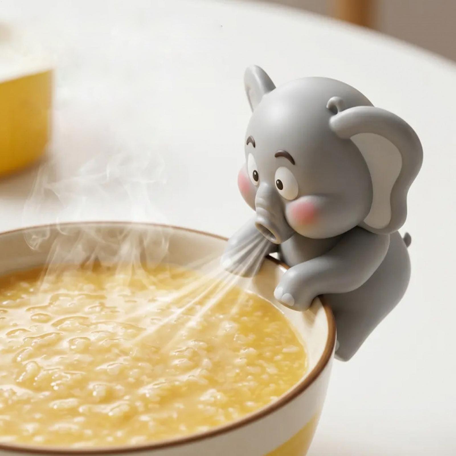 Baby Food Equipment - พัดลมระบายความร้อนอาหารเด็กแบบมินิ รูปช้าง แบบแขวนแก้ว ไม่ต้องใช้มือ พัดลมพกพาแบบชาร์จไฟได้ ﻿