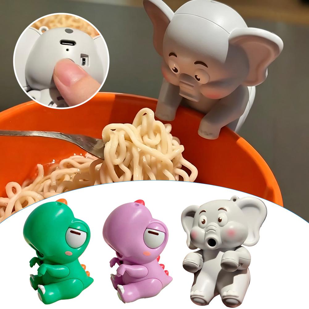 Baby Food Equipment - พัดลมทำความเย็นอาหารรูปช้างขนาดเล็ก, อุปกรณ์ช่วยป้อนอาหารเด็กแบบแฮนด์ฟรี, ดีไซน์แบบหนีบสำหรับชาม, พกพาสะดวกและชาร์จ USB ได้