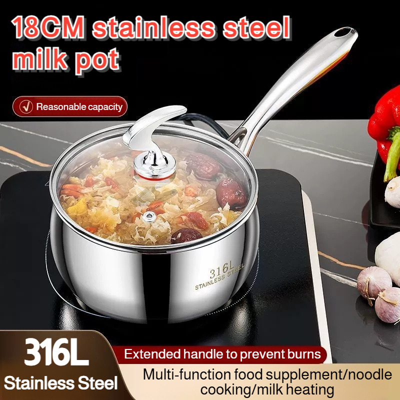 Baby Food Instant - สแตนเลสขนาดเล็กหม้อซุปบะหมี่กึ่งสําเร็จรูปทําอาหารหม้อสําหรับหม้อหุงข้าวเด็กหม้ออาหารพร้อมห้องครัวเบเกอรี่เครื่องมือ