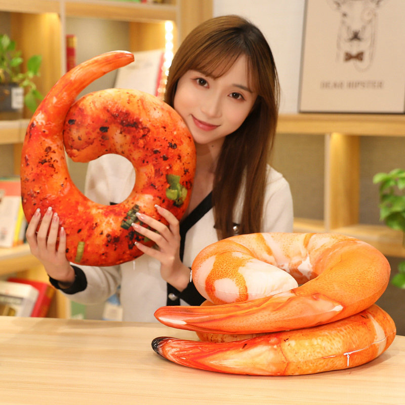 Baby Food Shrimp - หมอนรูปตัวการ์ตูนรูปสัตว์ยัดไส้ด้วยผ้านุ่มเป็นของขวัญวันคริสต์มาสของขวัญของเล่นตุ๊กตาอาหาร