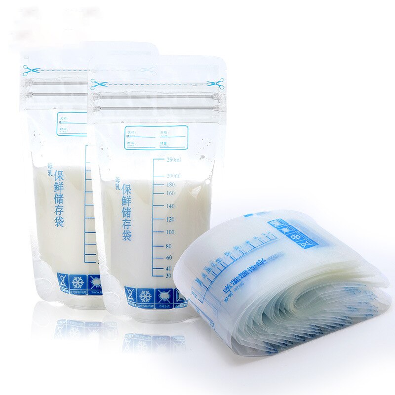 Baby Food Pouches 1 Year Old - ถุงเก็บนมแม่พร้อมภาชนะเก็บอาหาร250มล. แบบตั้งเองไม่รั่วถุงแช่แข็งนมปลอดภัยป้อนโดยปราศจาก BPA 30ชิ้น