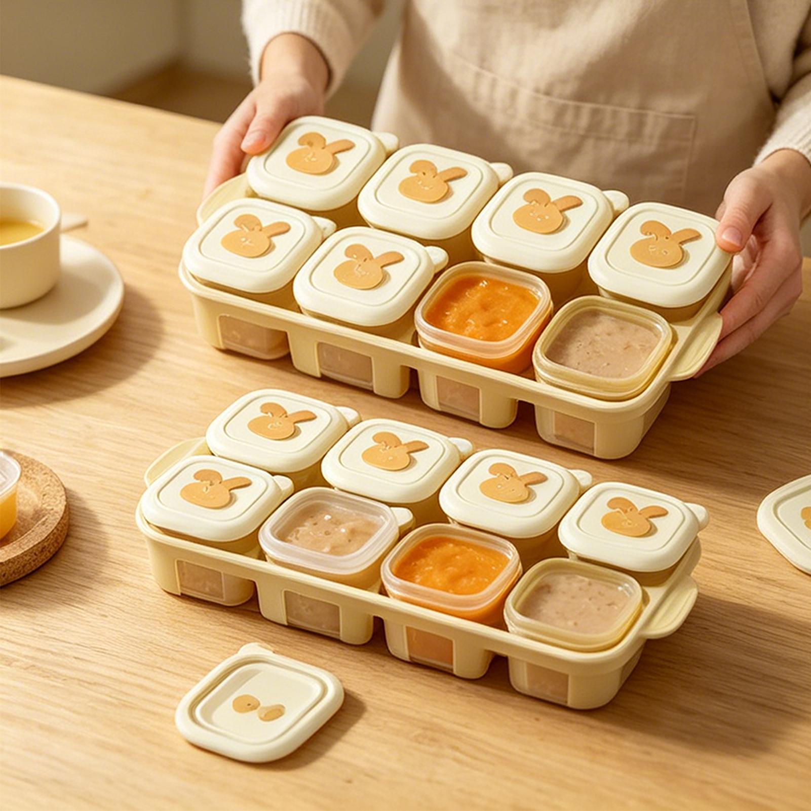 ถาดแช่อาหารทรงลูกบาศก์ ภาชนะใส - Baby Food Tray บทวิจารณ์และราคา