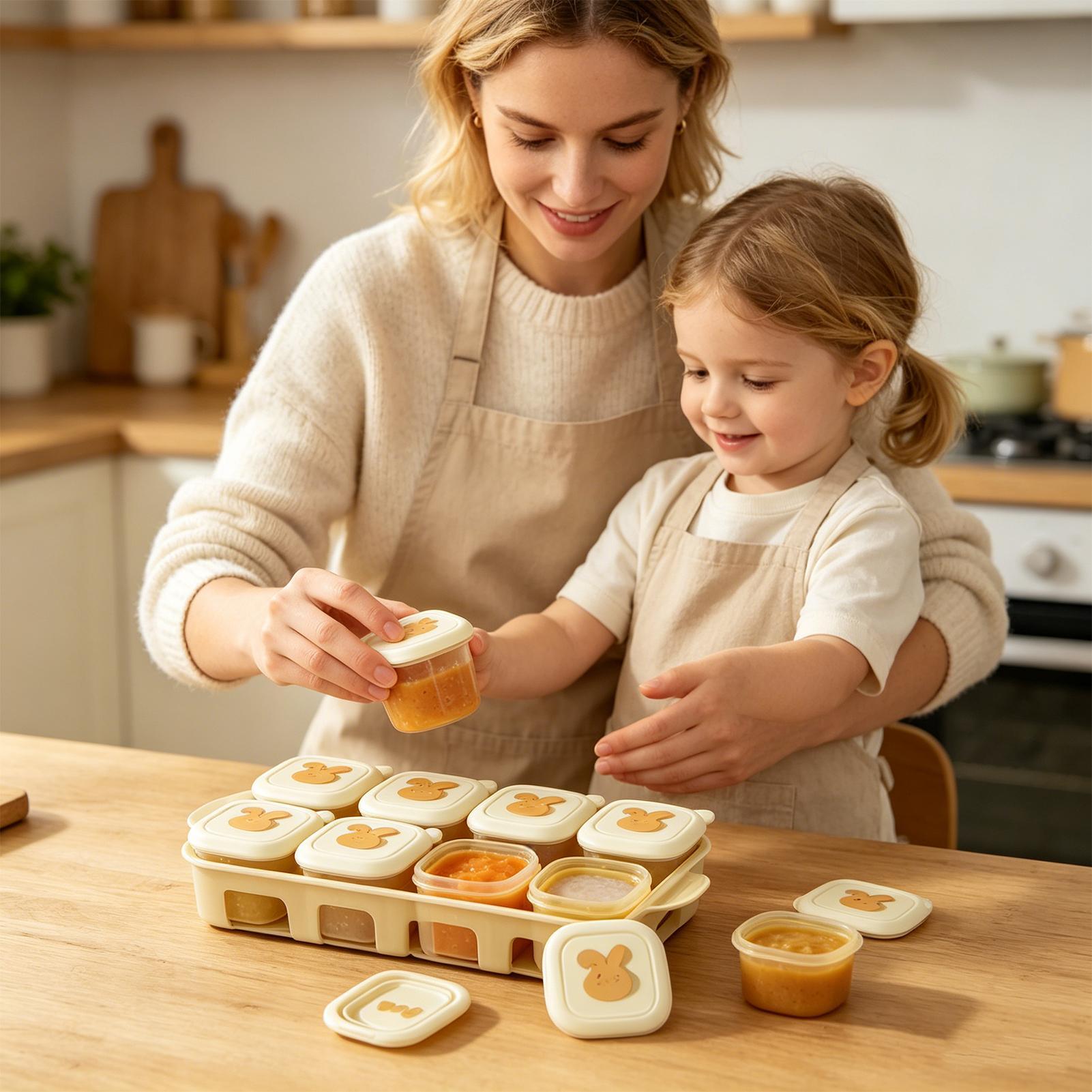 ถาดแช่อาหารทรงลูกบาศก์ ภาชนะใส - Baby Food Tray บทวิจารณ์และราคา