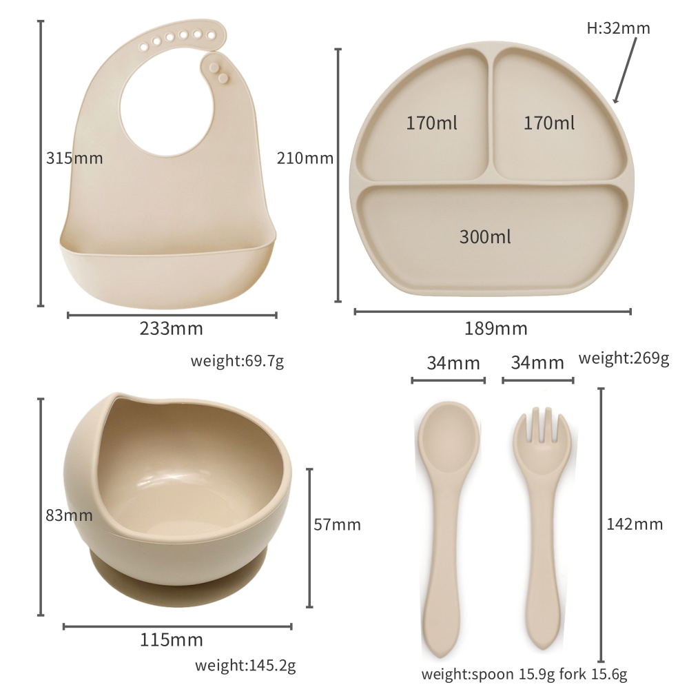 ชุดอุปกรณ์ทานอาหารเด็ก 5 ชิ้น  - Baby Food Tray บทวิจารณ์และราคา