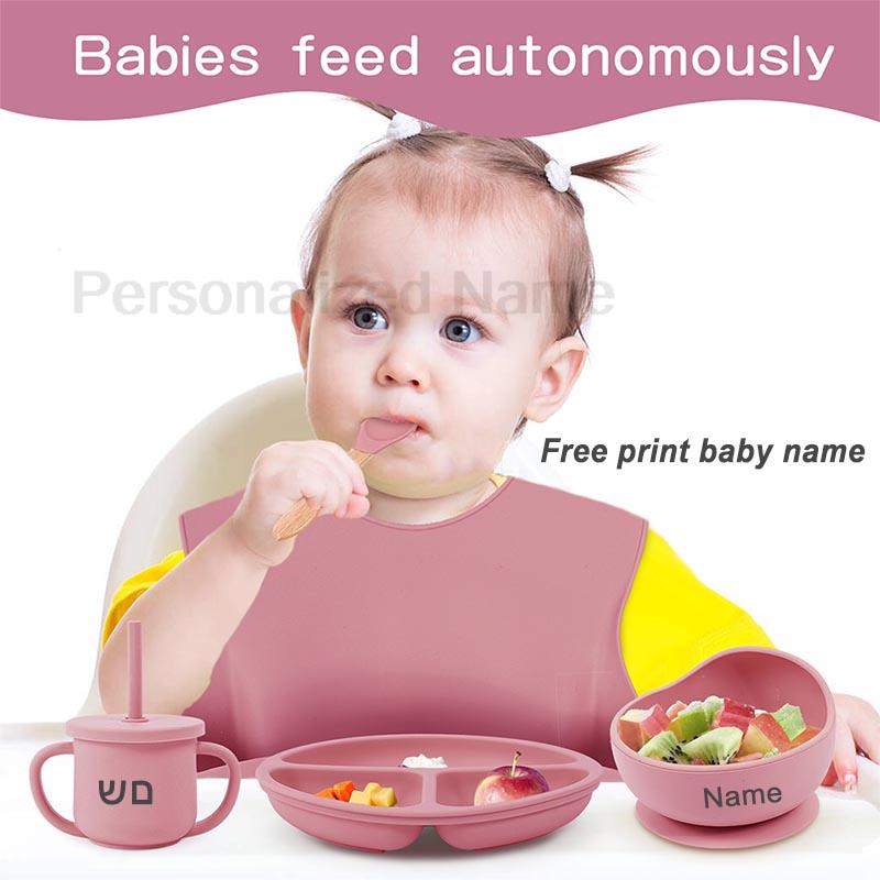 ชุดจานชามซิลิโคนสำหรับเด็กชุดถ - Baby Food Equipment บทวิจารณ์และราคา