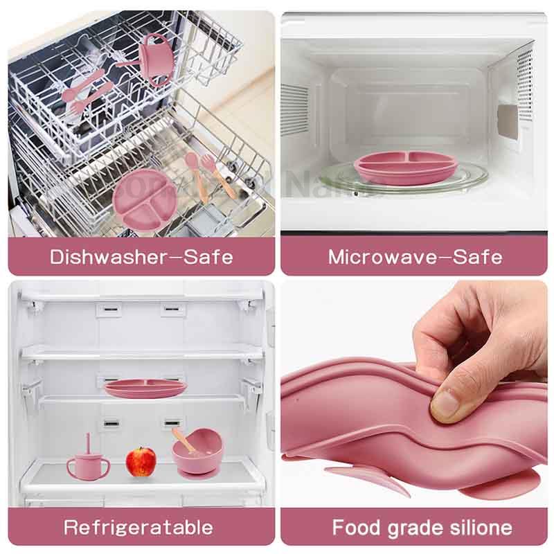 ชุดจานชามซิลิโคนสำหรับเด็กชุดถ - Baby Food Equipment บทวิจารณ์และราคา